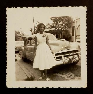 Vintage Automobile Photo / 1952 Chevrolet Coupe / Puerto Rico 1954