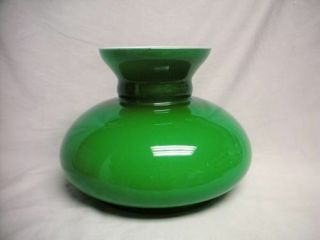Emerald Green Cased Glass Student Desk Oil Lamp Shade 7 inch Fitter Aladdin B&H 2