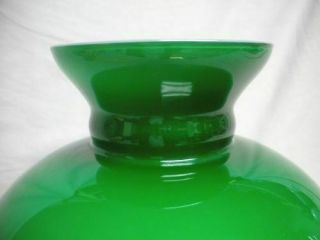 Emerald Green Cased Glass Student Desk Oil Lamp Shade 7 inch Fitter Aladdin B&H 4