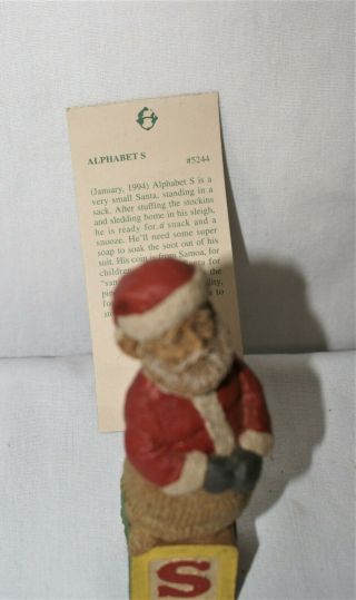 Vintage Gnome Figurine Alphabet Letter S Cairn Studio Tom Clark Santa Story Card