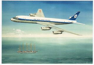 Modern Postcard Klm Douglas Dc - 8 - Not Airline Issue - Aviation Airways Airport