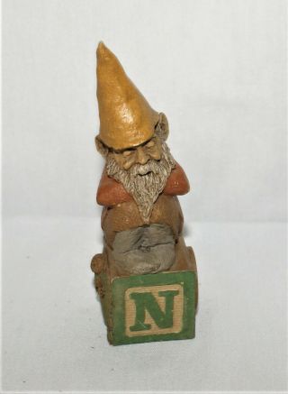 Vintage Gnome Figurine Alphabet Letter M Cairn Studio Tom Clark Signed