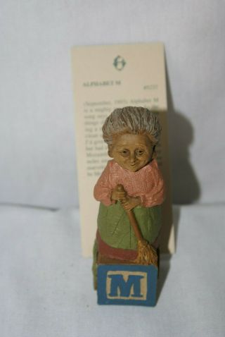 Vintage Gnome Figurine Alphabet Letter M Cairn Studio Tom Clark With Story Card