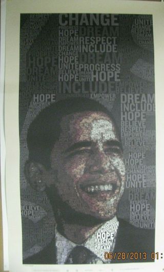 Obama Poster By Gui Borchert Artists For Obama 2008 Words Of Change Numbered