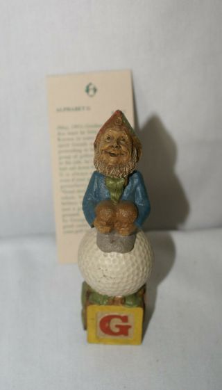 Vintage Gnome Figurine Alphabet Letter G Cairn Studio Tom Clark With Story Card