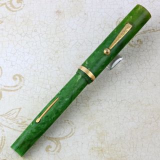 National Pen Products jade green fountain pen FLEX fine 4