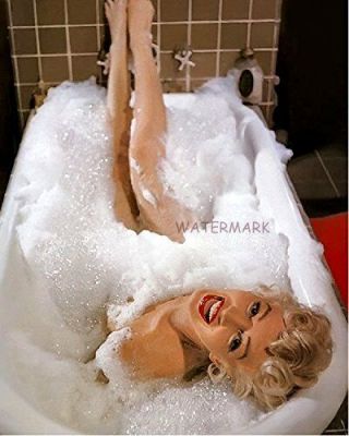 Marilyn Monroe Blonde Bombshell In Bath Tub Filled With Bubbles Publicity Photo