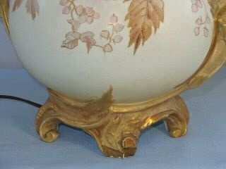 Antique Royal Bonn Franz Anton Mehlem Large Porcelain Vase Light Lamp 4