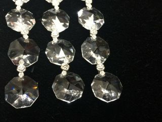 14 ea Swarovski Strass Crystal Chandelier 4 Beads Lamp Parts,  3 1/2 