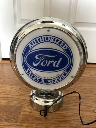 Ford Sales And Service Neon Double Sided Clock Advertising 3