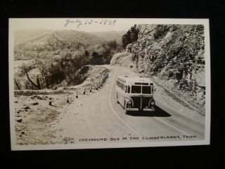 Rppc Greyhound Bus In The Cumberland Mountains Tennessee Tn 1948 Cline Photo