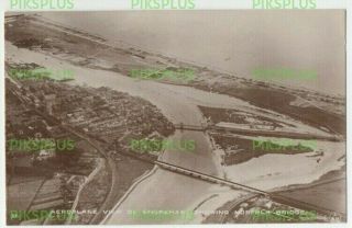 Old Postcard Aerial View Shoreham Sussex Note Railway Real Photo Vintage C.  1920