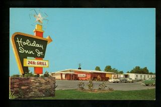 Holiday Inn Motel Hotel Postcard Mississippi Ms Cleveland " Jr " 24 Hour Grill