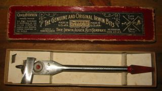 Vintage Irwin 22 Micro - Dial Expansive Auger Brace Drill Bit 7/8 " To 3 " Usa Box