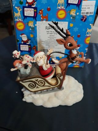 Enesco Rudolph And The Island Of Misfit Toys Rudolph Sleigh Figurine 857947 2001