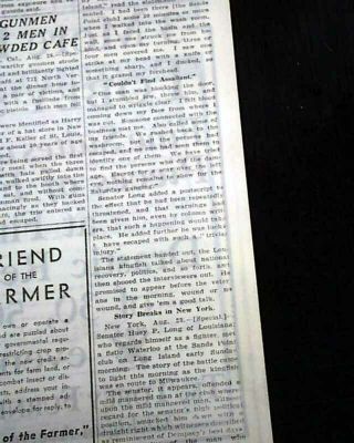 HUEY LONG The Kingfish Gets BLACK EYE at Sands Point NY Party 1933 Old Newspaper 3