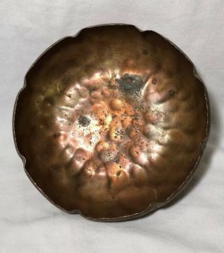 Vtg 13 Ounce Schaefer Hand Hammered Solid Copper Bowl 8” Wide X 2.  5” Tall