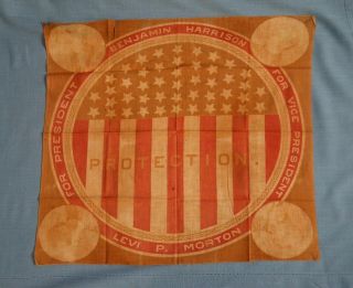 1888 Harrison & Morton Presidential Cloth Bandana