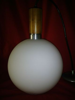 Vintage Mid Century Modern Glass Globe Orb Pendant Hanging Ceiling Lamp Light