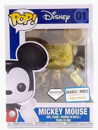 Funko Pop Disney Diamond Gold Glitter Mickey Mouse 01 Barnes & Noble Exclusive