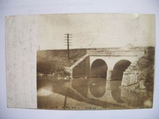 Rppc Railroad Bridge The Arches Hobart Ind.  Indiana Photo Postcard Black / White