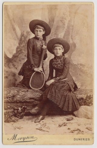 Child Cabinet - Dumfries,  Two Young Girls With Tennis Rackets