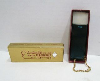 Bantamlite Nite - Glo Pocket Flashlight Vintage W/ Box Glows In Dark 1950 