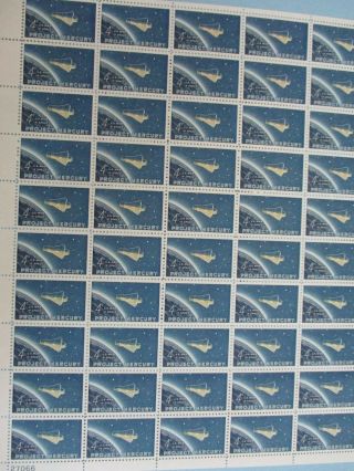 Project Mercury Sheet Of 50 U.  S.  Stamps 1193