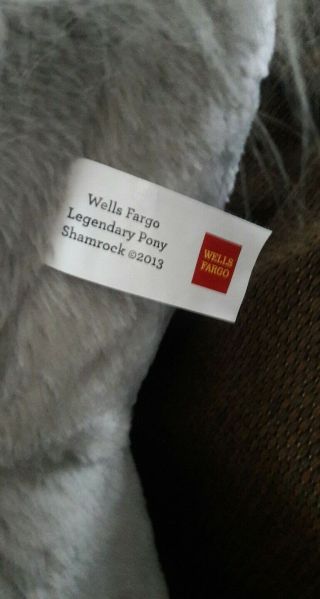 2013 Wells Fargo Bank Shamrock jumbo pony horse plush 40 