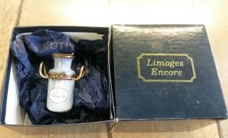 Limoges France Peint Main Eximous Milk Can Trinket Box Encore W/ Box