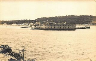Popham Beach Me Fort Photo From Gilbert Head Real Photo Postcard