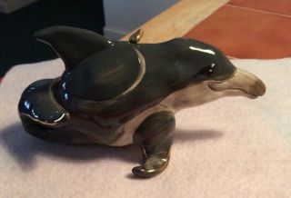 Blue Sky Clayworks Dolphin Tealight Holder From 2005 Signed 8” Long