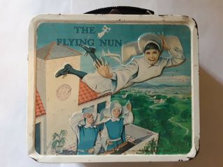 Vintage Metal Lunchbox The Flying Nun With Thermos.  Aladdin Industries