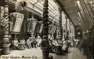 Mexico City Cdmx Df Hotel Geneve Real Photo Rppc Vintage Postcard