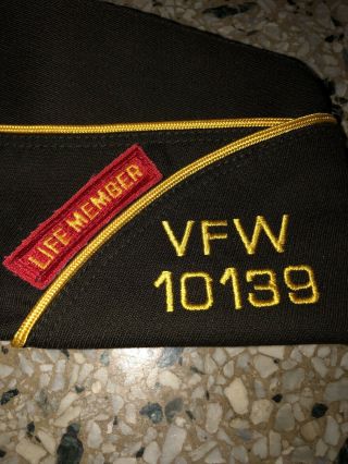 VTG.  W.  Seminole FL.  VFW chapter 10139,  Life Member Garrison Dress Hat/cap.  7 1/4 4