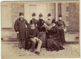 Cabinet Card Prince Of Wales (king Edward Vii) & Family At Sandringham 1890s
