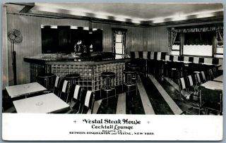 Vestal Ny Steak House Restaurant Advertising Vintage Real Photo Postcard Rppc