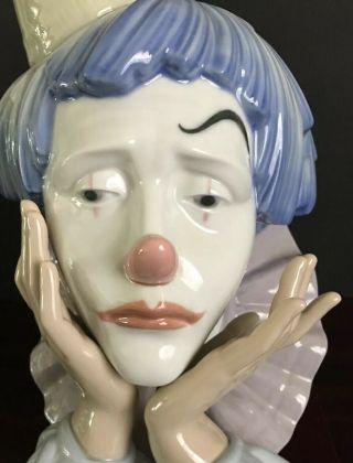 Lladro Jester/Clown/MimeBust Head Figurine with Base 5129 - 2