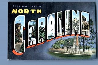 Large Letter Postcard L,  9310 Greetings From North Carolina