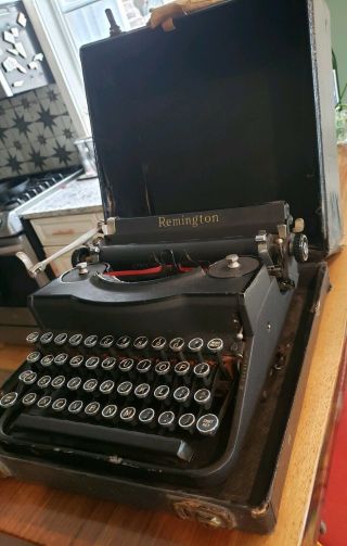 1938 Remington Premeir Typewriter,  Case.  Antique Vintage