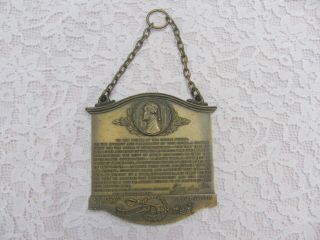Dieges & Clust Bronze Plaque Lieutenants Benevolent Association Waldorf 1917