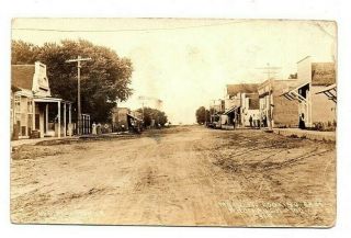Rppc Postcard 1914 Main St.  Bronaugh Mo Missouri M.  S.  Porter Photo Rare