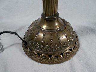 Vintage Bradley and Hubbard B&H Art Nouveau Brass Electric Table Lamp c1920s 3
