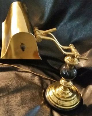 Rare Vintage Or Antique Brass Desk Lamp,  Student,  Bankers,  Adjustable Lamp.