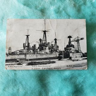 Vintage Postcard Ship H M S Zealand