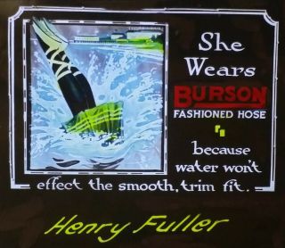Burson Fashion Hose,  Henry Fuller Advertisement,  Magic Lantern Glass Slide