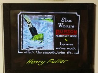 Burson Fashion Hose,  Henry Fuller Advertisement,  Magic Lantern Glass Slide 2