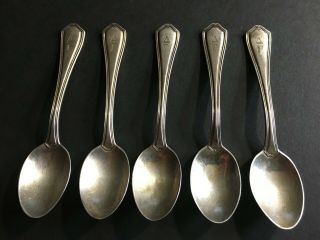 Antique Delta Gamma Sorority Sterling Spoons - Set Of Five Rare