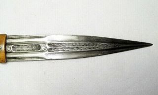 Fine ANTIQUE RUSSIAN KINDJAL DAGGER - HIGHLY DECORATED BLADE & SCABBARD 5