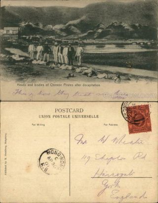 Hong Kong 1907 Heads And Bodies Of Chinese After Decapitation Death Postcard